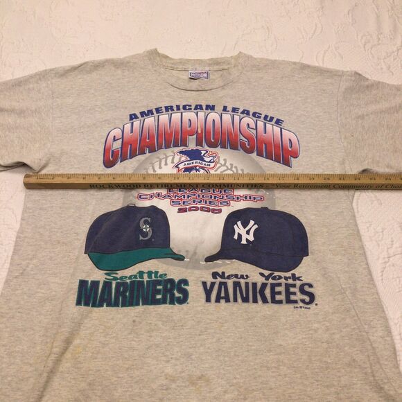 Vintage 2000 American League Championship Mariners Yankees Shirt XL Baseball MLB - Picture 9 of 9